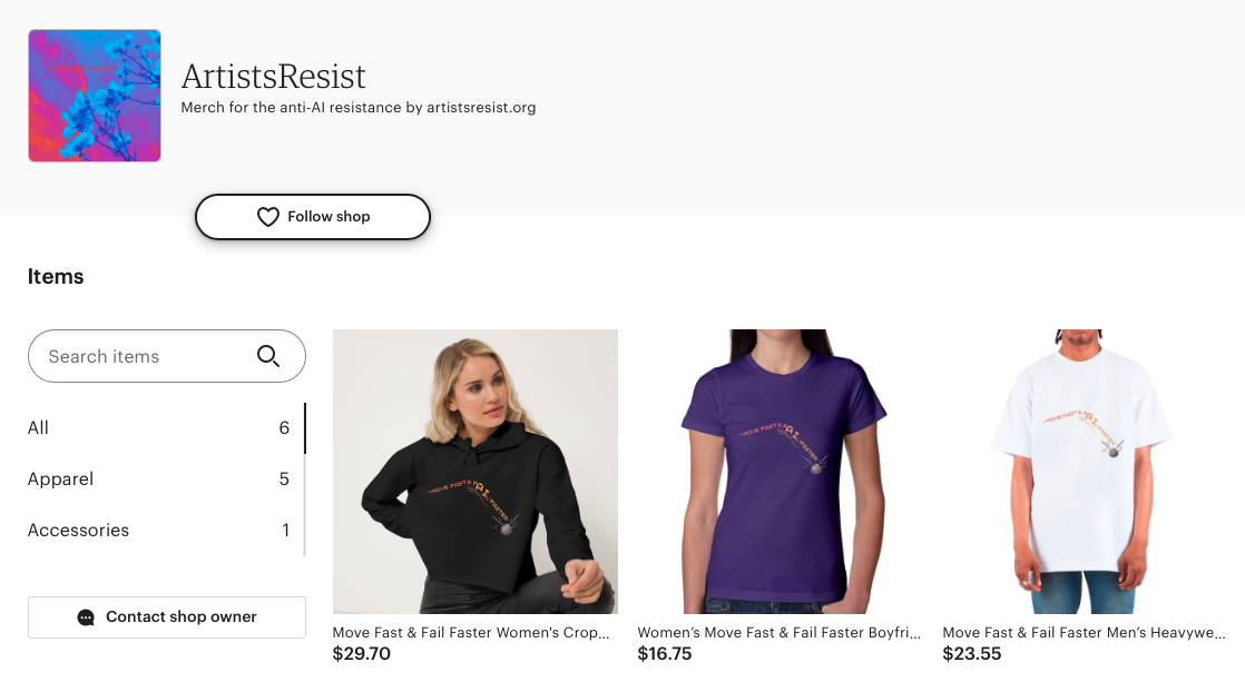 Artists Resisting Exploitation Etsy Store Launch!